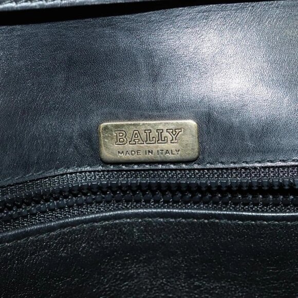 BALLY Shoulder Bag Leather Black Auth BA1165 - Picture 10 of 16